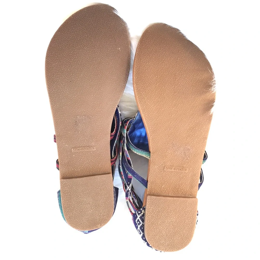 FOREVER 21 Colorful strappy sandals—never worn out—Size 10 - Picture 2 of 4